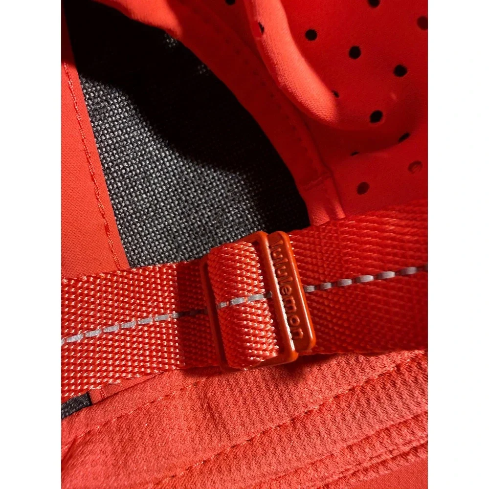 Lululemon Fast and Free Hat Unisex OS Orange Excellent Perforated Running Cap
